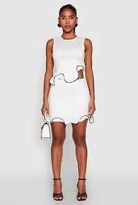 Womens Wave Structured Mini Skort, White, Size L