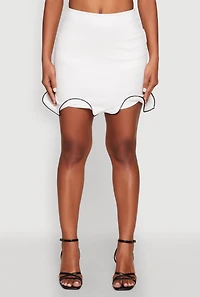 Womens Wave Structured Mini Skort, White, Size L