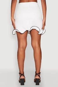 Womens Wave Structured Mini Skort, White, Size L