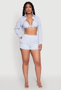 High Waisted Pinstripe Shorts