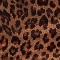 Leopard Print Faux Leather Button Front Bolero