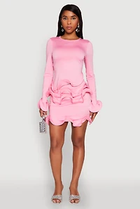 Womens Wave Structured Trim Skort, Pink, Size M