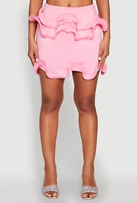 Womens Wave Structured Trim Skort, Pink, Size M