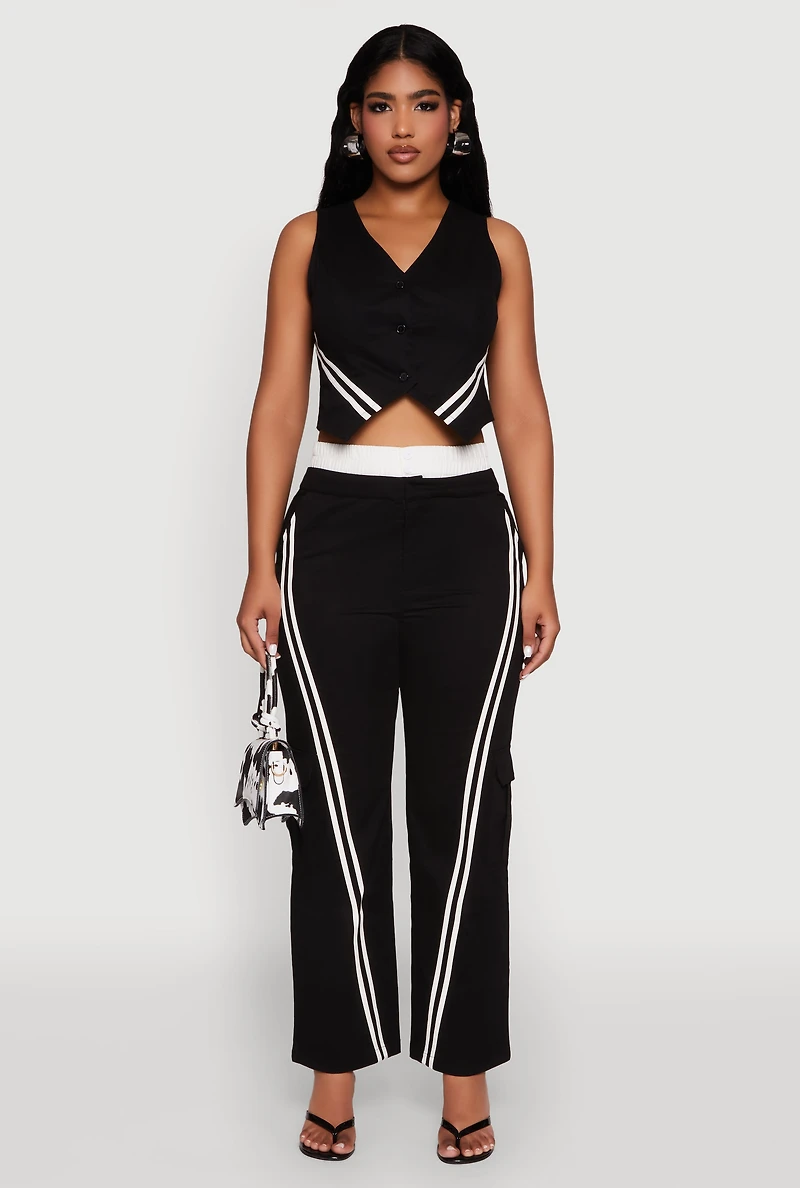 Womens Varsity Stripe Cargo Pants,