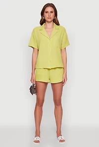 Stylish Gauze Knit Classic Fit Button Front Shirt