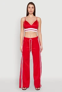 Pintuck Varsity Stripe Drawstring Pants