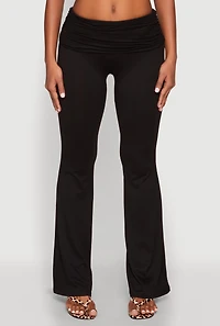 Ruched Flare Leg Pants