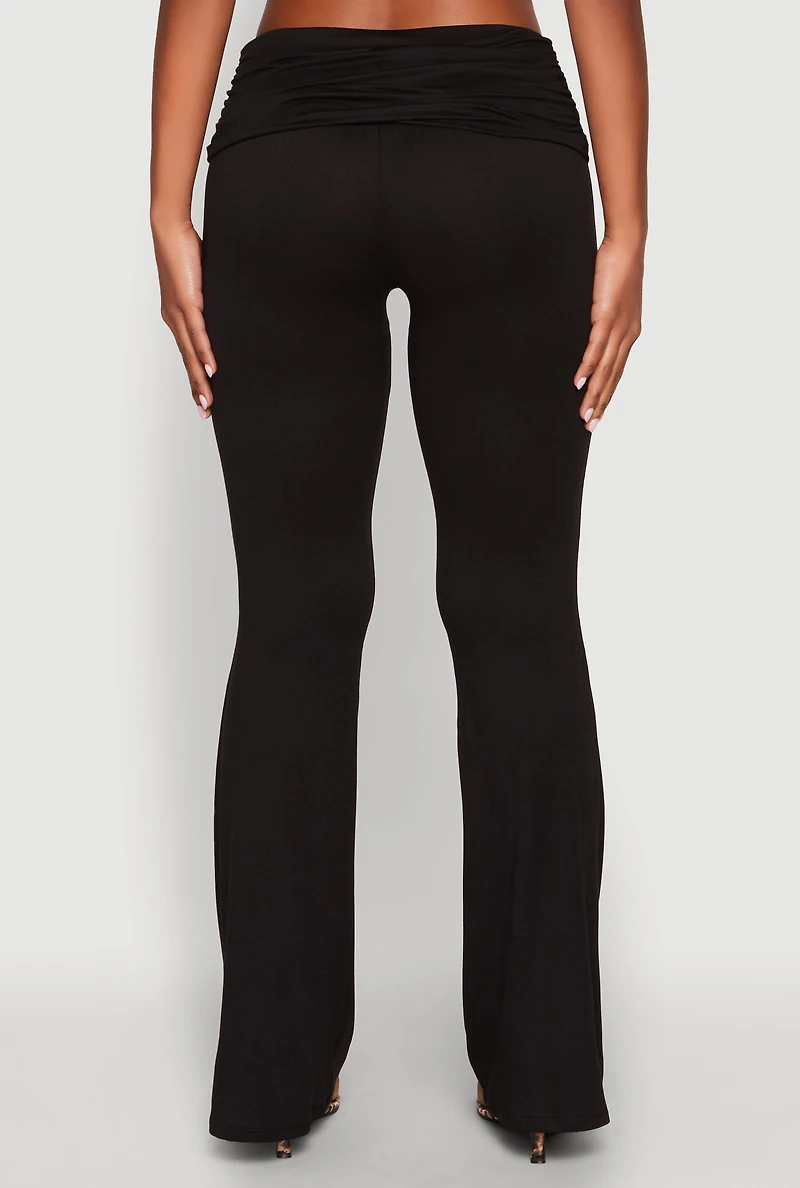Ruched Flare Leg Pants