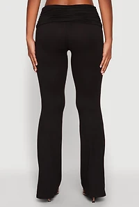 Ruched Flare Leg Pants