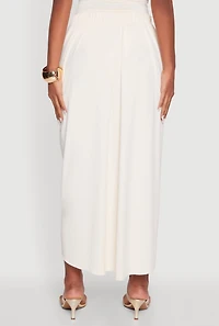 Womens Twist Front Tulip Swim Skirt, Khaki, Size L