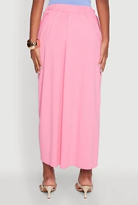 Womens Twist Front Tulip Swim Skirt, Pink, Size M