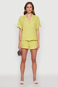 Womens Trendy Gauze Knit Shorts for Casual Summer Wear,