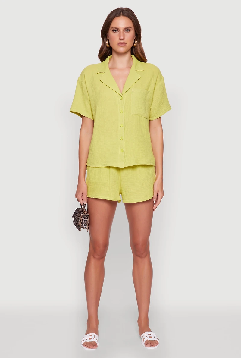 Trendy Gauze Knit Shorts for Casual Summer Wear