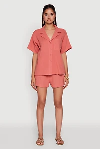 Womens Trendy Gauze Knit Shorts for Casual Summer Wear, S