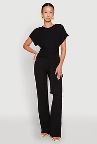 Tie Front Textured Knit Top