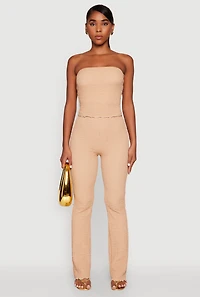 Womens Contrast Trim Cropped Tube Top,