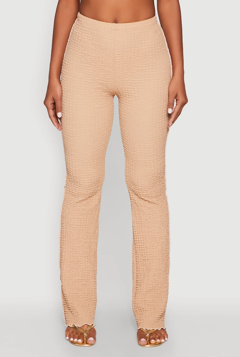 Womens High Waisted Contrast Trim Pants,