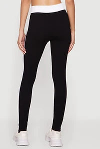 Contrast Trim Seamless Ribbed Leggings