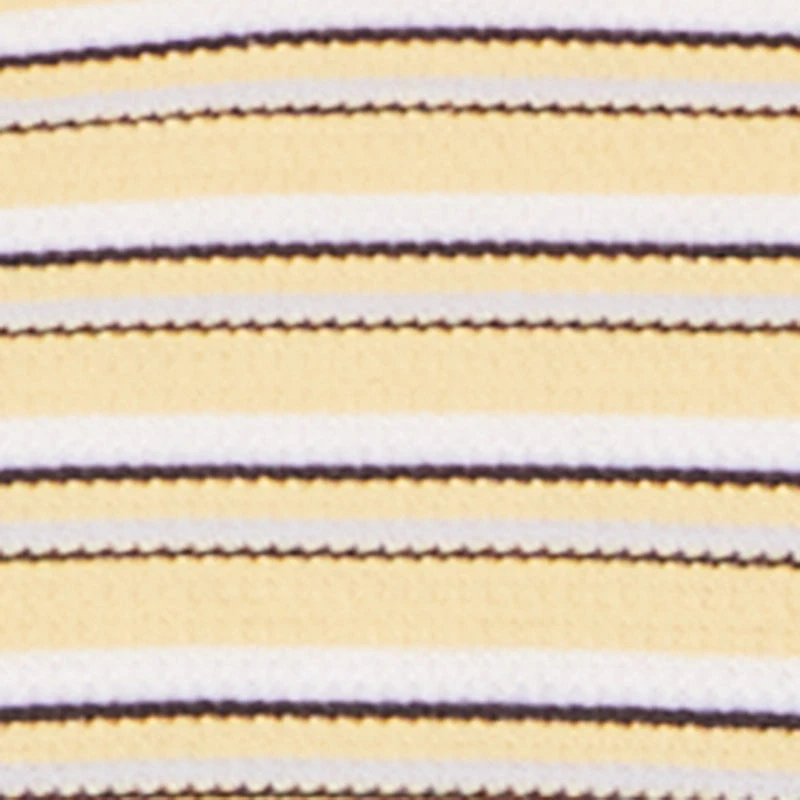 Striped Ribbed Knit Cropped Polo Top