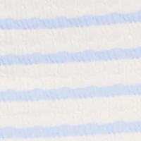 Rosette Detail Striped Tube Top