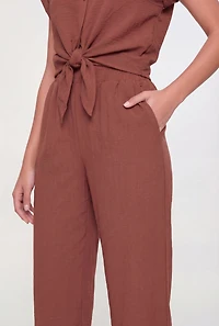 Solid Crepe Knit Pull On Pants