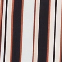 Striped Crepe Knit Pull On Pants