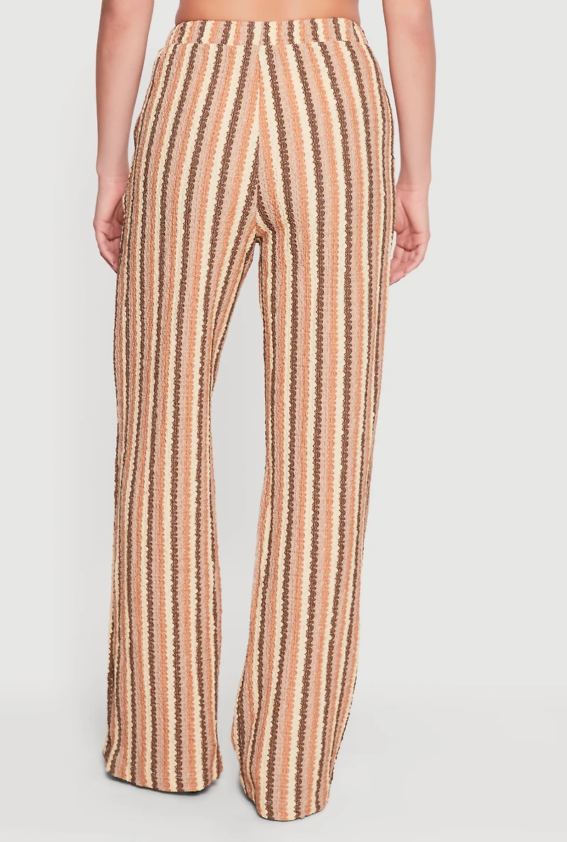 Textured Knit Boho Striped Pants