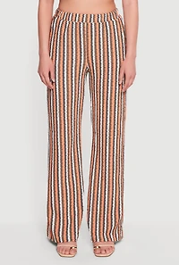 Textured Knit Boho Striped Pants