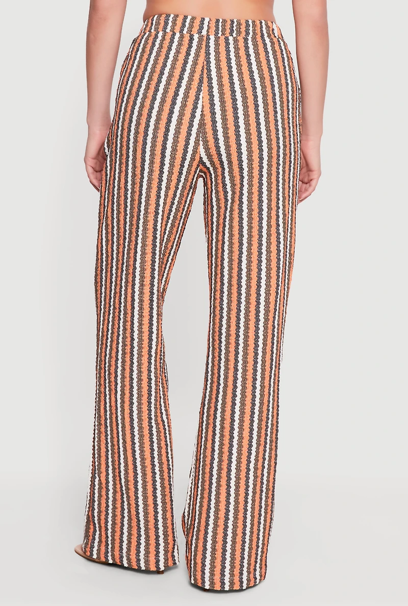 Textured Knit Boho Striped Pants