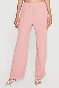 Crepe Knit Swiss Dot High Waisted Pants