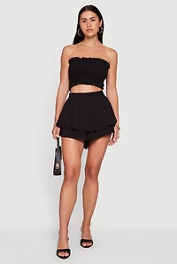 Crepe Knit Smocked Tube Top