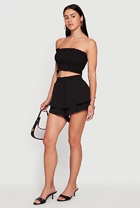 Crepe Knit Smocked Tube Top