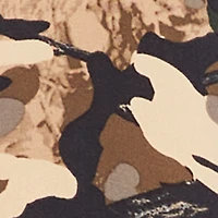 Camouflage Crepe Knit Long Sleeve Button Front Shirt