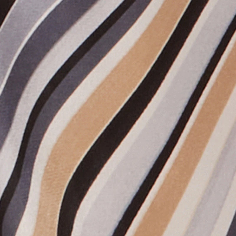 Striped Satin Cropped Faux Wrap Blouse