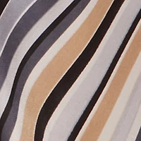 Striped Satin Cropped Faux Wrap Blouse