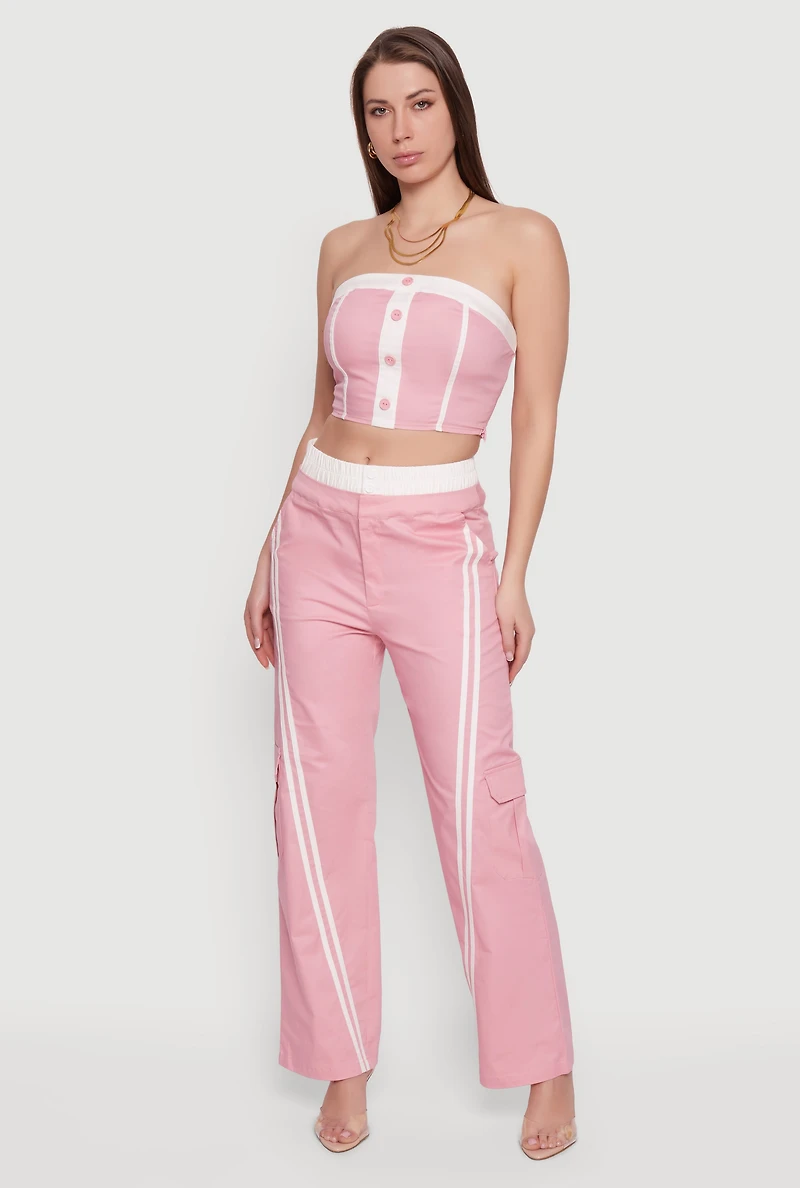 Corset Detail Cropped Tube Top