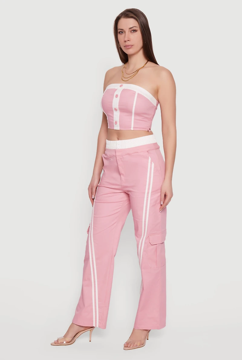 Corset Detail Cropped Tube Top