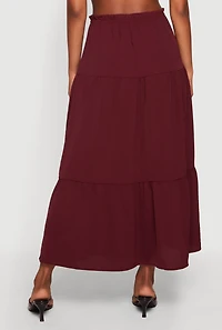 Crepe Knit High Waisted Tiered Skirt