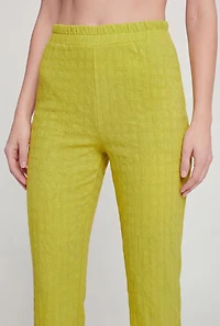 Textured Knit Straight Leg Pull On Pants