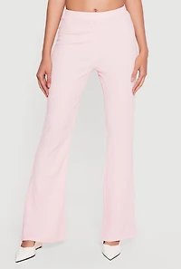 Textured Knit High Waisted Flare Leg Pants