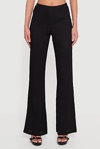 Textured Knit Pull On Straight Leg Pants