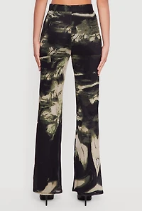 Patterned Mesh Pull On Straight Leg Pants