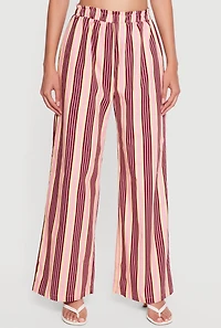 High Waisted Wide Leg Striped Pants