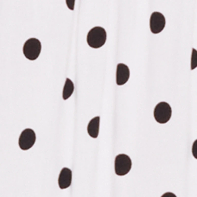 Smocked Drop Waist Polka Dot Side Slit Skirt