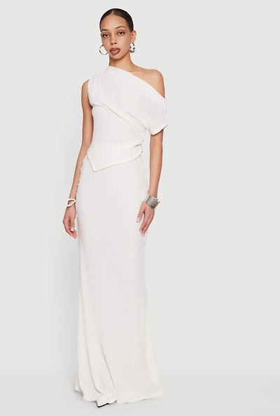 High Waisted Side Ruched Mermaid Maxi Skirt