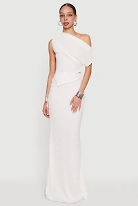 One Shoulder Side Ruched Asymmetrical Top