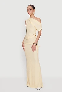 One Shoulder Side Ruched Asymmetrical Top