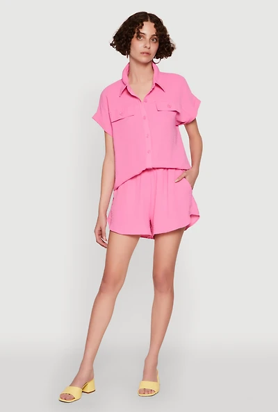 Womens Stylish Crepe Knit Shorts for Casual & Trendy Looks,
