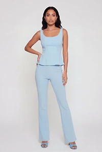 Mid Rise Boot Cut Crepe Knit Pants