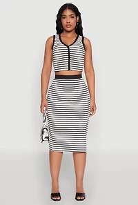 Striped Midi Skirt